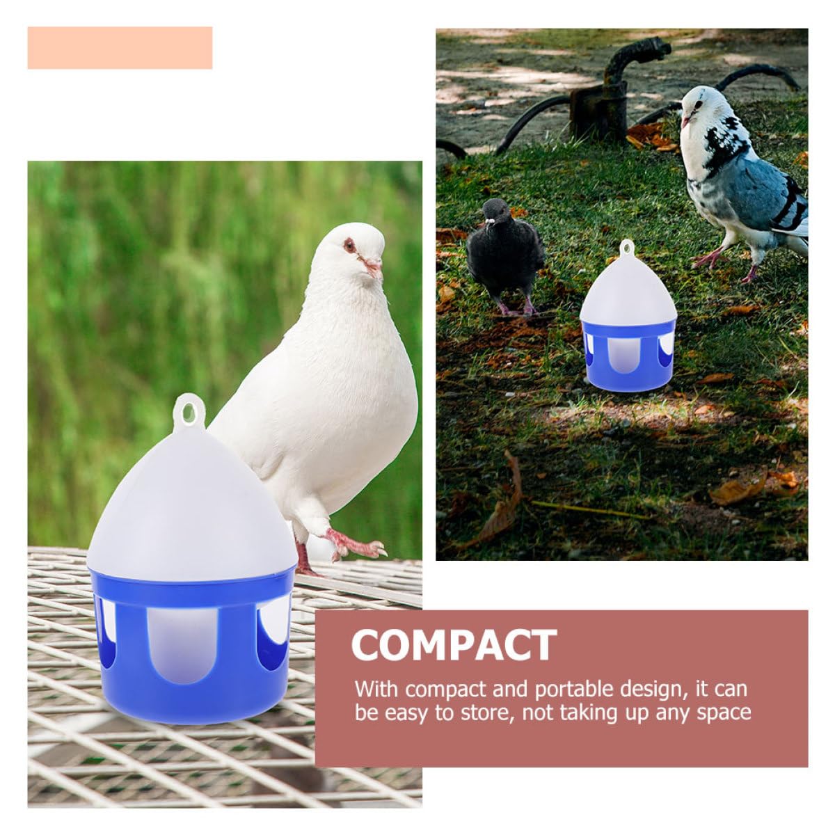Abreuvoir Accessoire Pratique Lot de 2 Pièces en PVC 2l, Design Compact et Détachable pour pour Oiseaux en Volière ou Élevage