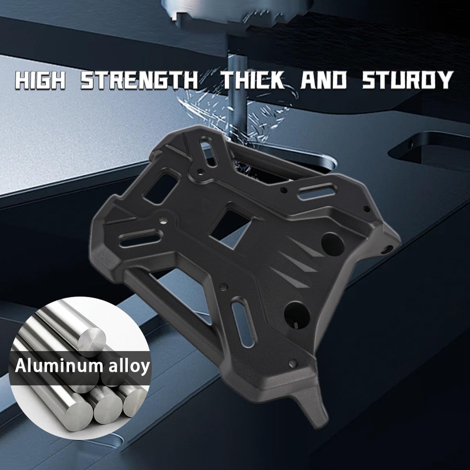 Akozon Portaequipajes Trasero para Motocicleta, Soporte de Caja de Aleación de Aluminio, Soporte de Base de Maletero de Repuesto para ZONTES 368G con Diseño Desmontable para un Montaje
