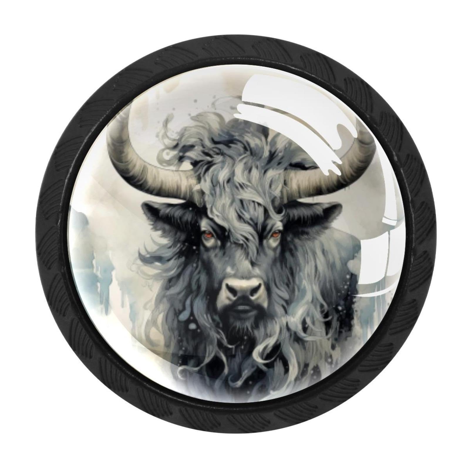 CHENZZZZ 4 Pack Yak Kitchen Cabinet Knobs Drawer Knobs Door Dresser Handles for Personalized Gifts Great for Any Occasion