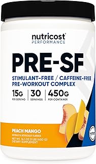 Stim-Free Pre-Workout, 30 Servings (Peach Mango) - Non-GMO, Gluten Free