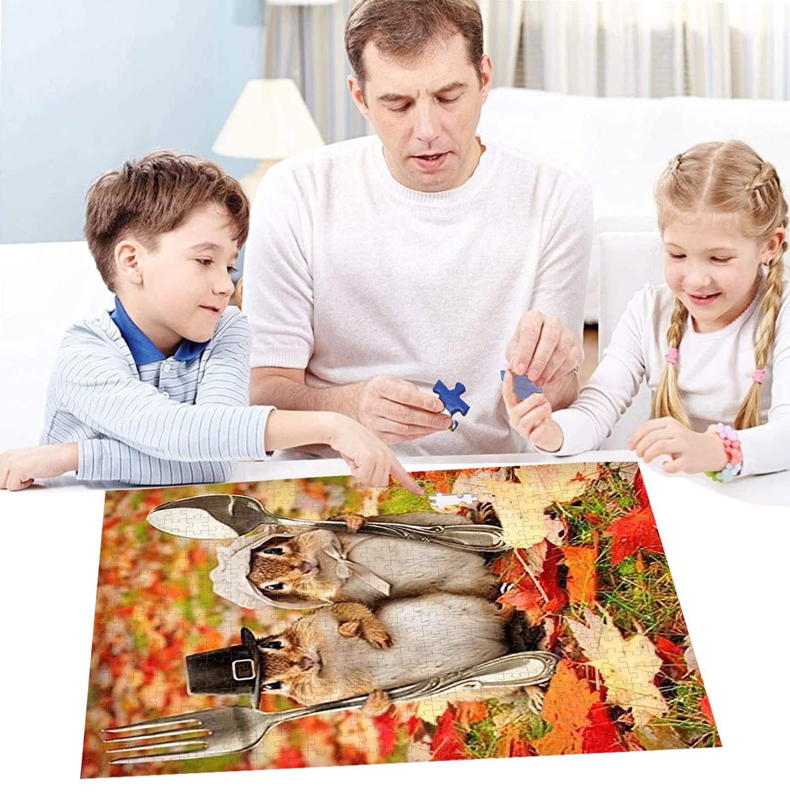 Puzzle 2000 elementów jesień wiewiórka puzzle prezenty dla dzieci i dorosłych
