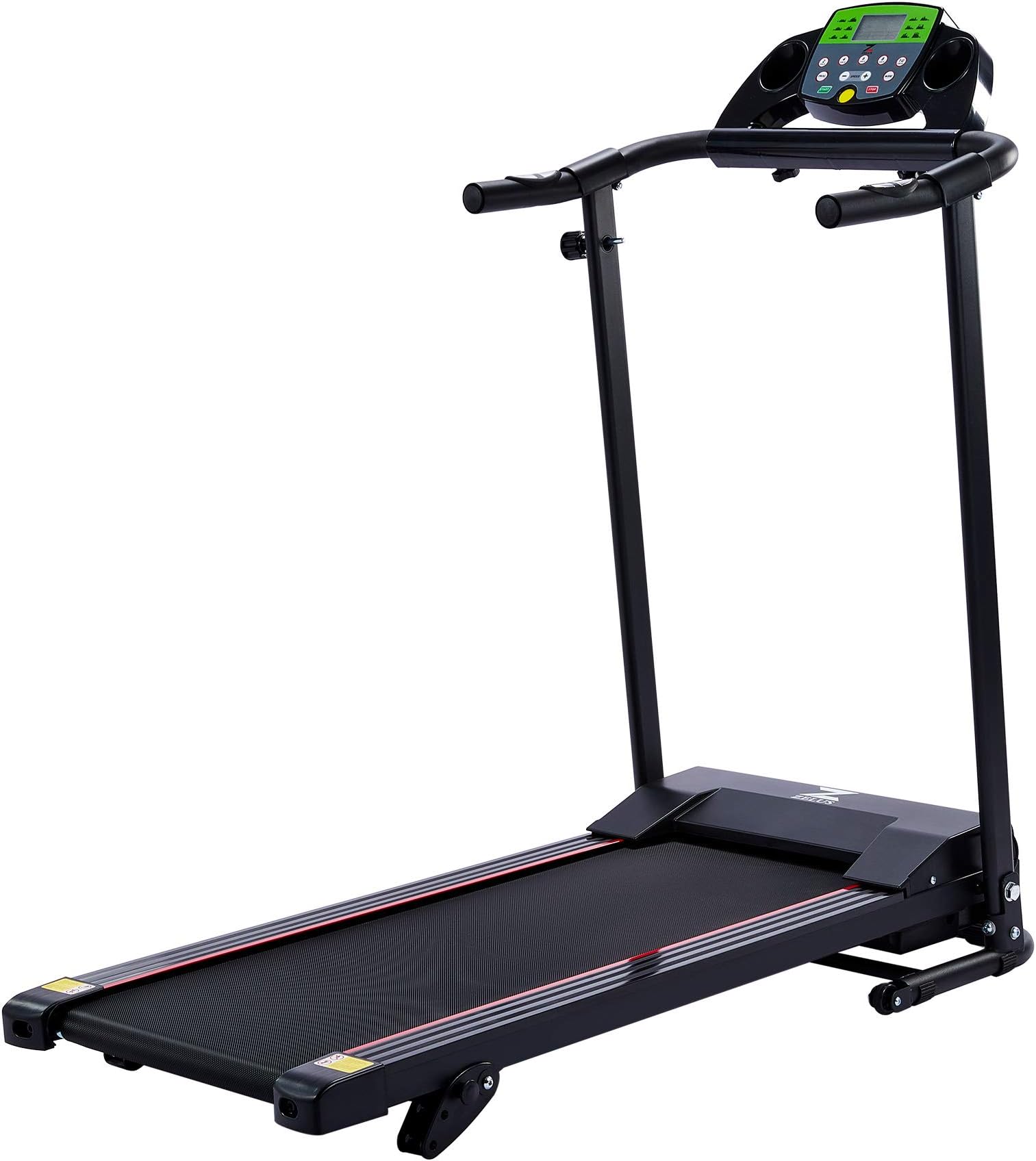 ZELUS 750W Folding Treadmill with 130x43cm Deck, 14kph Foldable Running Machine for Home Office More, Cardio Exercise Equipment for Home Gyms with App Heart Rate Sensor and Magnetic Shock Absorption