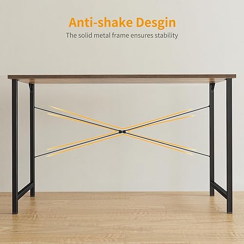 Miniatura 5 de Cubiker Escritorio para computadora de 40 pulgadas, escritorio de estudio y escritura para oficina en casa, mesa para computadora portátil de estilo