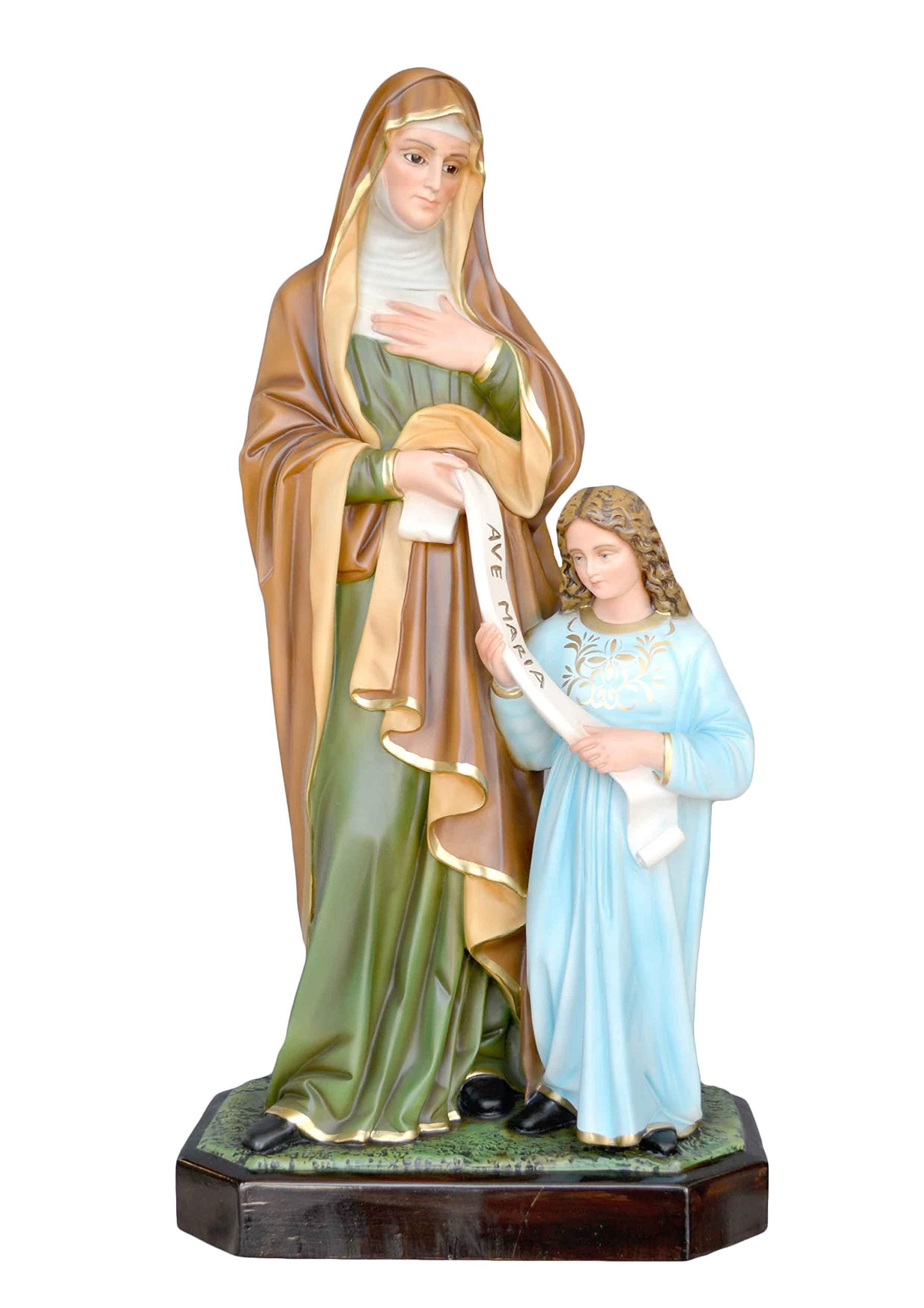 OVUNQUE PROTEGGIMI Statua Sant' Anna cm 85 in resina adatta per interni ed esterni realizzata a mano (occhi dipinti)