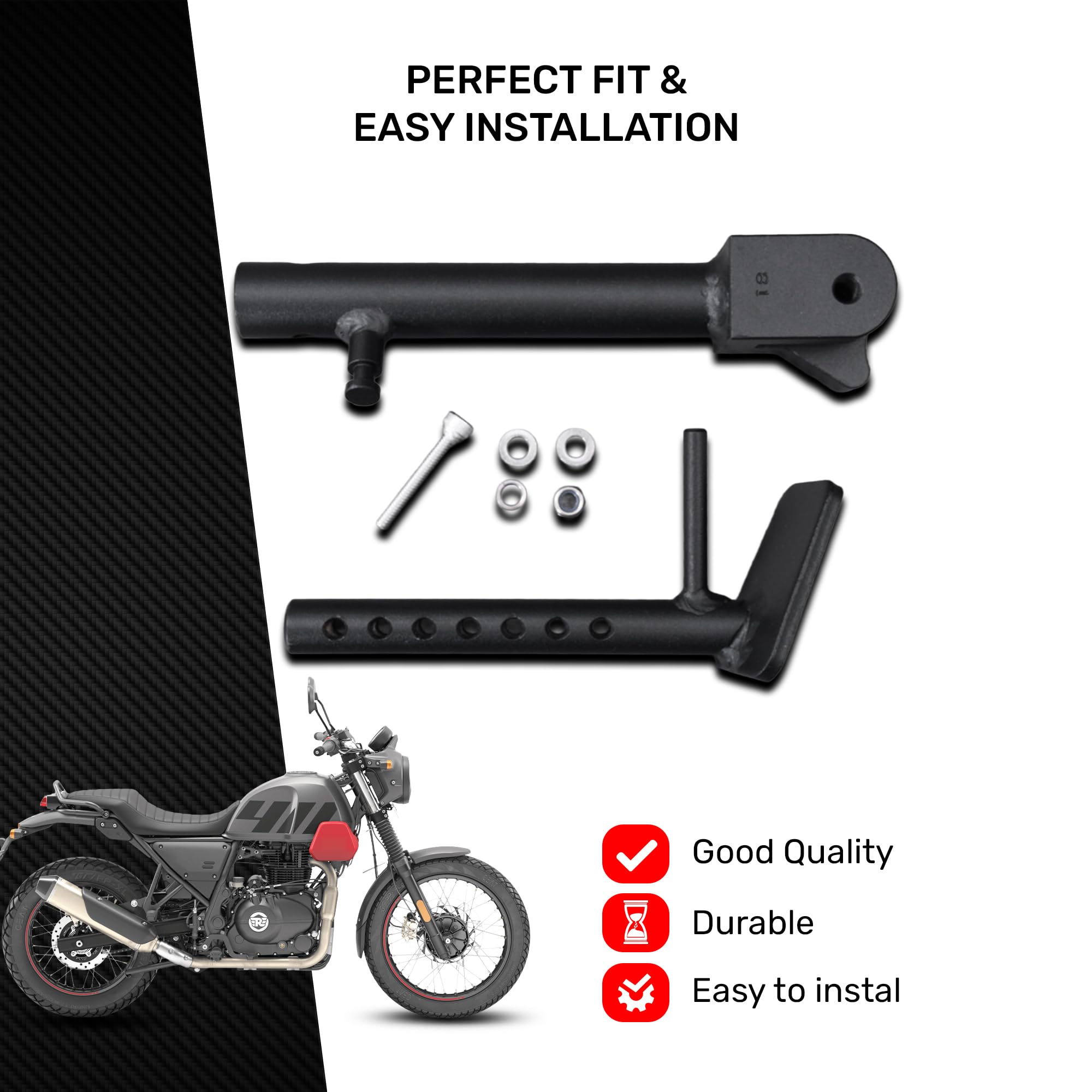 avdb-moto Cavalletto Laterale in acciaio compatibile con ROYAL ENFIELD HIMALAYAN 400/410 2018-2024, SCRAM 411 2022 2023 2024
