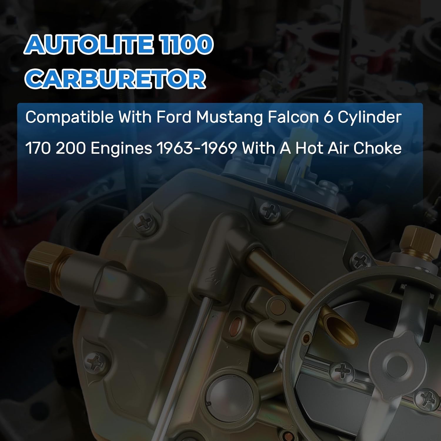 Autolite 1100 Manual Choke Carburetor For Ford Mustang Falcon 170 200 Cid Inline 6 Cylinder Engines 1963 1964 1965 1966 1967 1968 1969