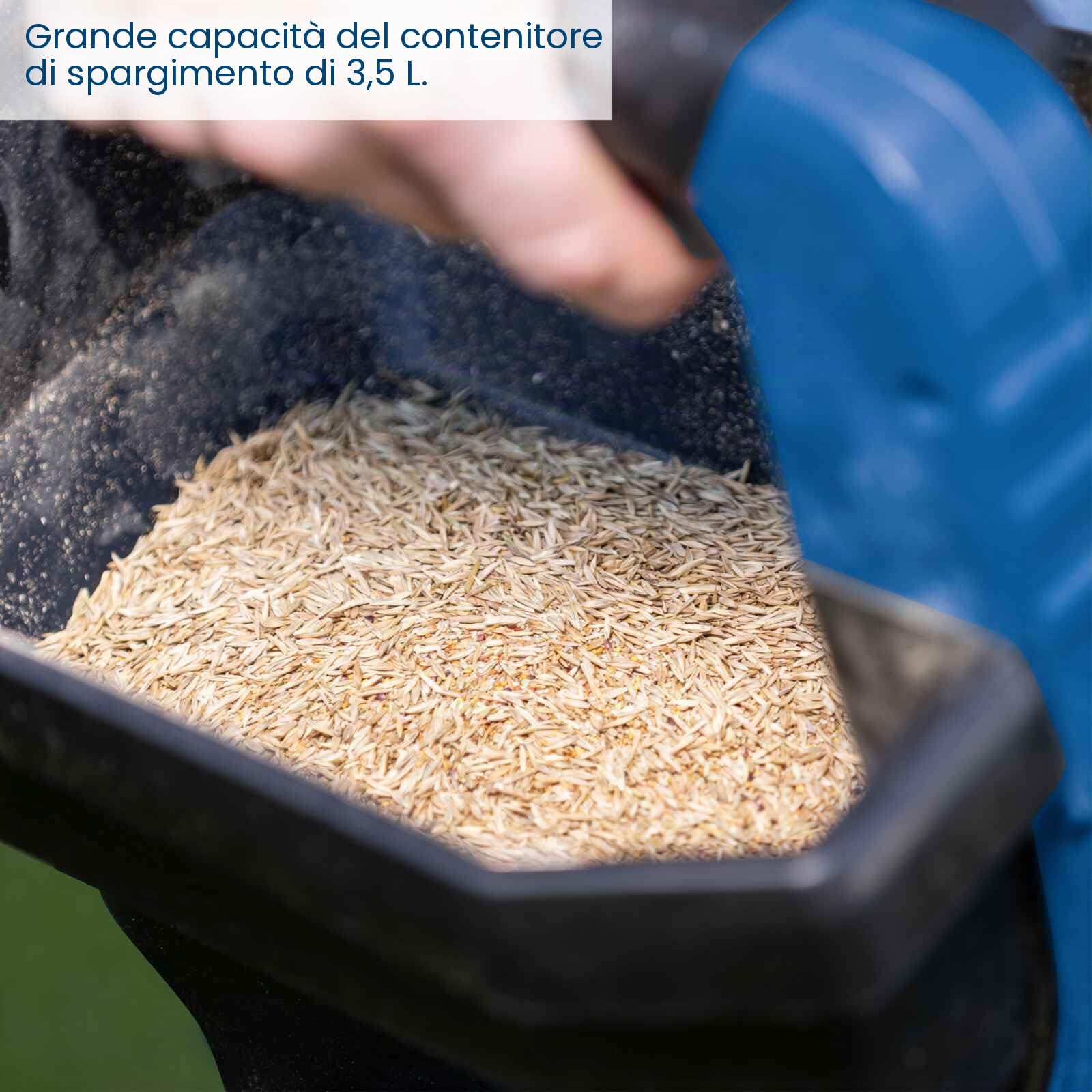 Spandiconcime a batteria SCHEPPACH C-GSP800-X - 20V IXES - Capacit? di superficie 800 m2 - Contenitore 3,5 litri - senza batteria n? caricabatterie