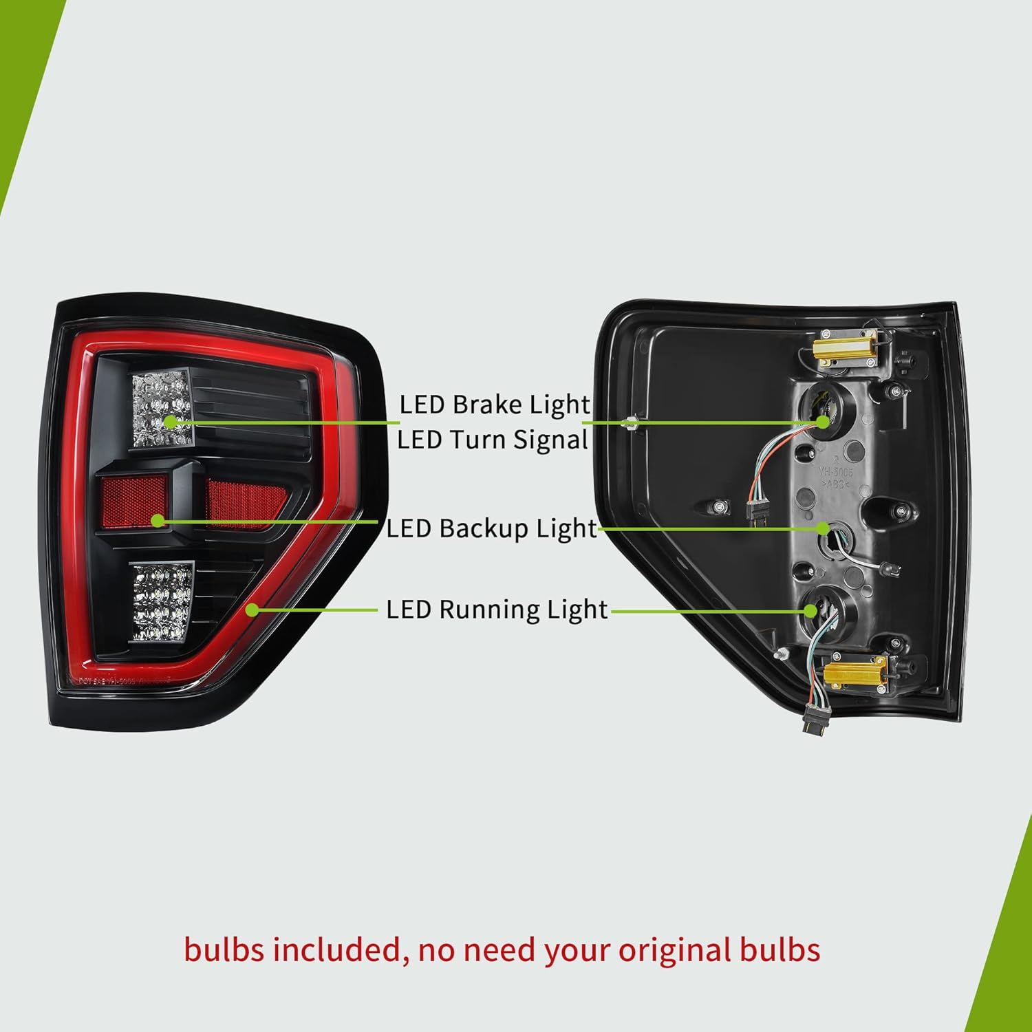 AUTOSAVER88 LED Tail Lights Assembly Pair for 2009-2014 Ford F-150(For Styleside Models Only) - Ford F150 Taillights Rear Brake Lamp Assembly Passenger and Driver Side