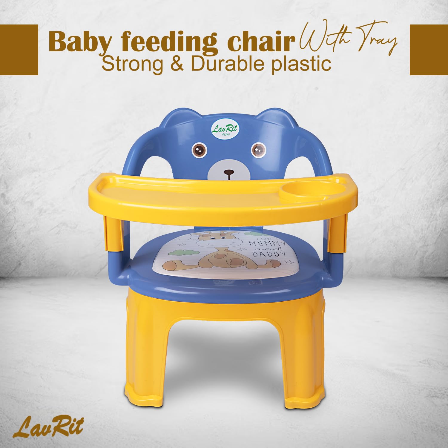 LavRit Plastic Baby Feeding Chair, with Tray Chair/Booster Plastic Chair for Kids/Feeding Chair for Kids,Portable Eating/Safe Chair(1-3 Years)/Upto 20 Kgs 3