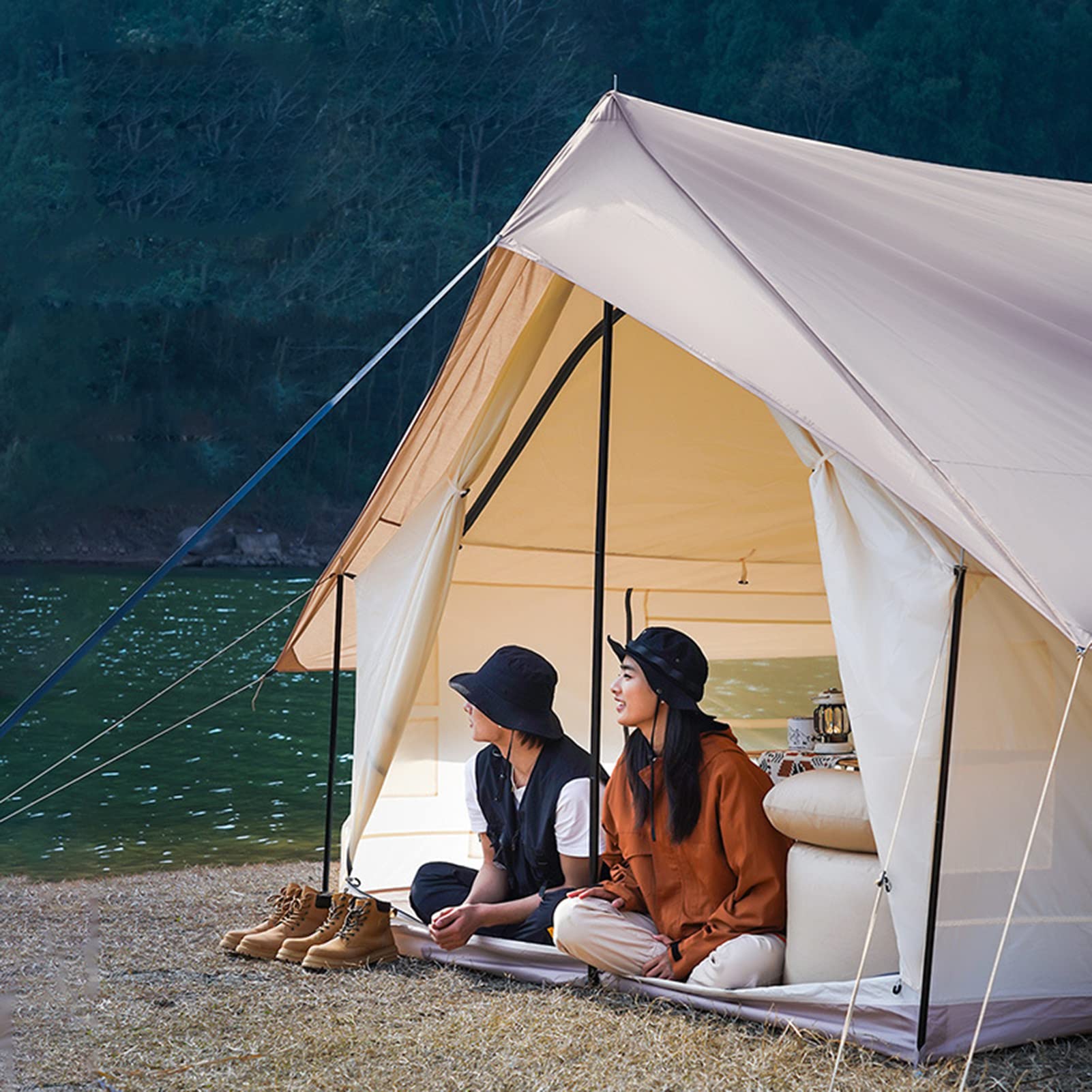Namiot Gorący, Namiot Zimowy, Tipi,Namiot kempingowy dla 3-5 osób, wodoodporny i wiatroszczelny, 3-4 sezony, rodzinny namiot na podróże, plażę, kemping i zajęci
