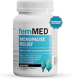 femMED Menopause Relief - Safely Helps Relieve 12 Menopausal Symptoms: Hot Flashes, Night Sweats, Irritability, Mood Swings, Sleep Disturbances, Low Energy, and more. Dr Formulated by Canadian Doctors. (120 Count - 60 Day Supply, Take 1, Twice Daily)