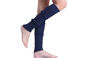 Must-Have Retro Knitted Leg Warmers in Navy Blue