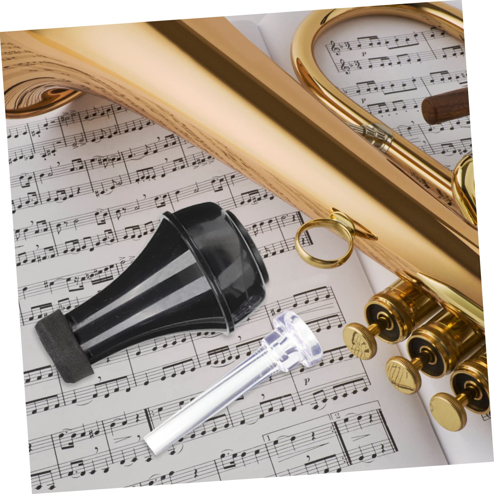 TOYANDONA 3sets Sordina Per Tromba Mute Dritto Compatto Per Praticanti e Musicisti Accessorio Pratico e Leggero Per Tromba Include Bocchino e Sordina Nera