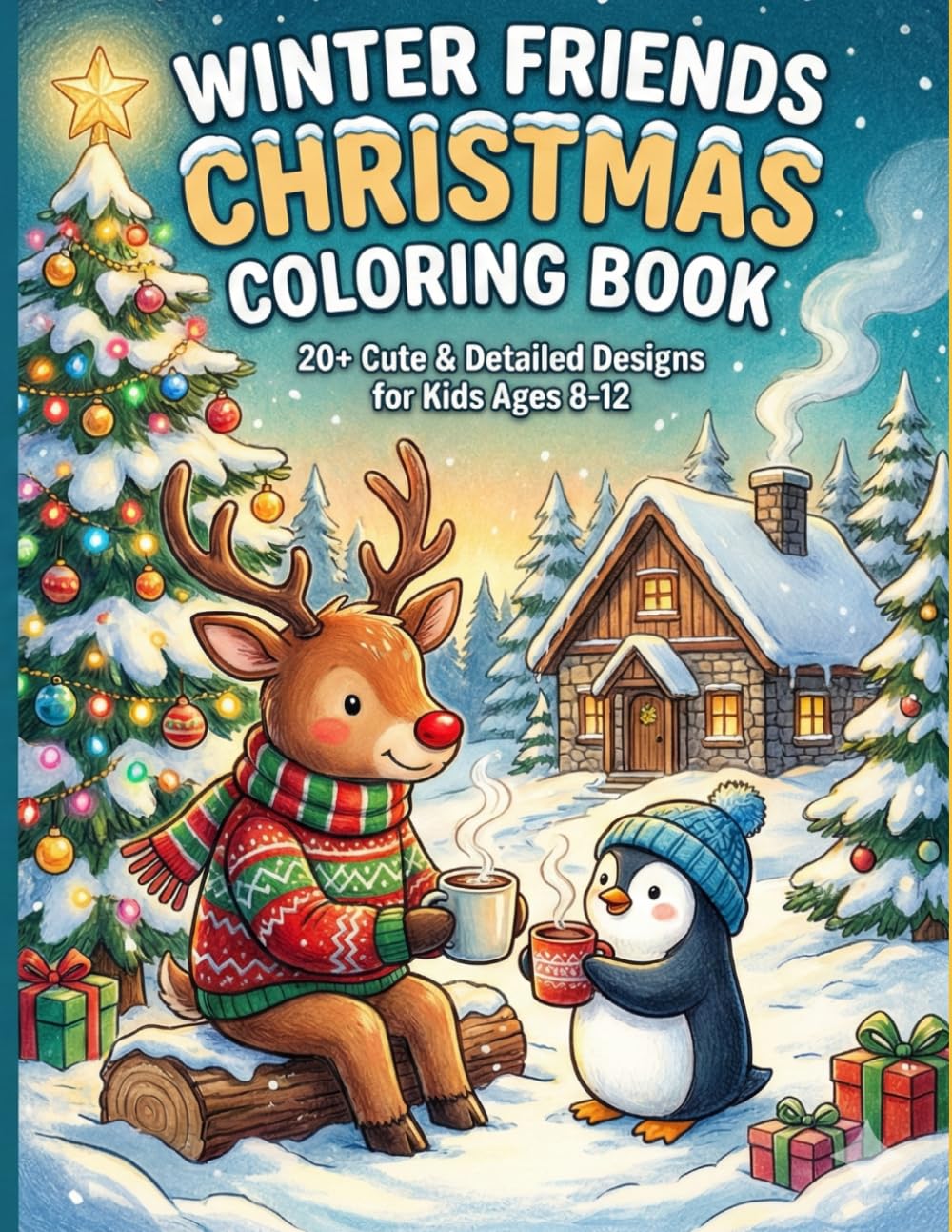 Winter Friends Christmas Coloring Book: 20+ Cute and Cozy Animal Designs with Detailed Patterns | A Festive Holiday Activity Book for Older Kids and Tweens Ages 8-12