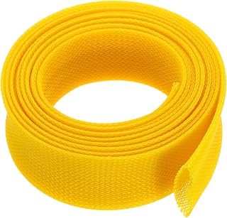 sourcing map Funda expandible, funda de cable de 2 3/8 pulgadas y 10 pies, color amarillo