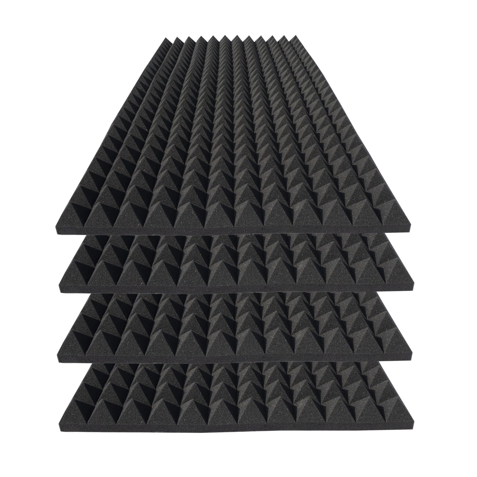 Photo 1 of KTOESHEO 4 Pack Pyramid Sound Proof Foam Panels,48x24x2 Inch Acoustic Foam,High Density Soundproof Wall Panels,Fireproof Cancelling Studio Panel Reducing Noise & Echo (Black)