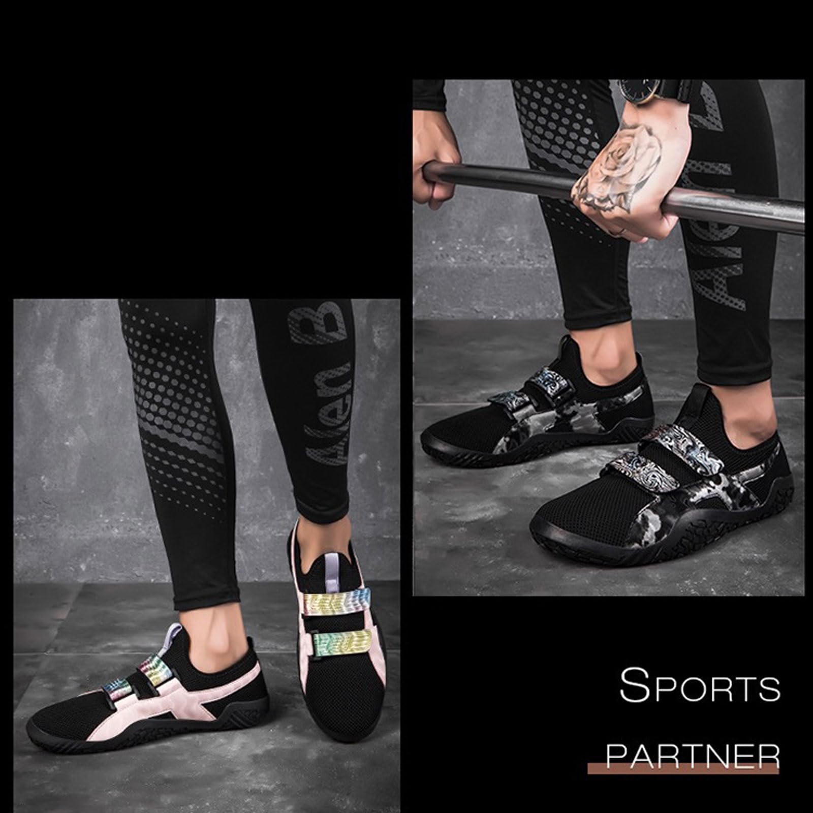 Chaussures d'entraînement Deadlift for Hommes et Femmes,Chaussures D'Haltérophilie pour Hommes,Ligthweight Bodybuilding Trainers,Chaussures de Sport Respirantes et antidérapantes,pour Gym