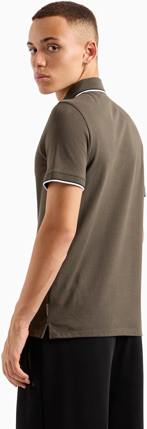 Armani Exchange Mens Slim Fit Cotton Pique Tipped Polo - Image 4