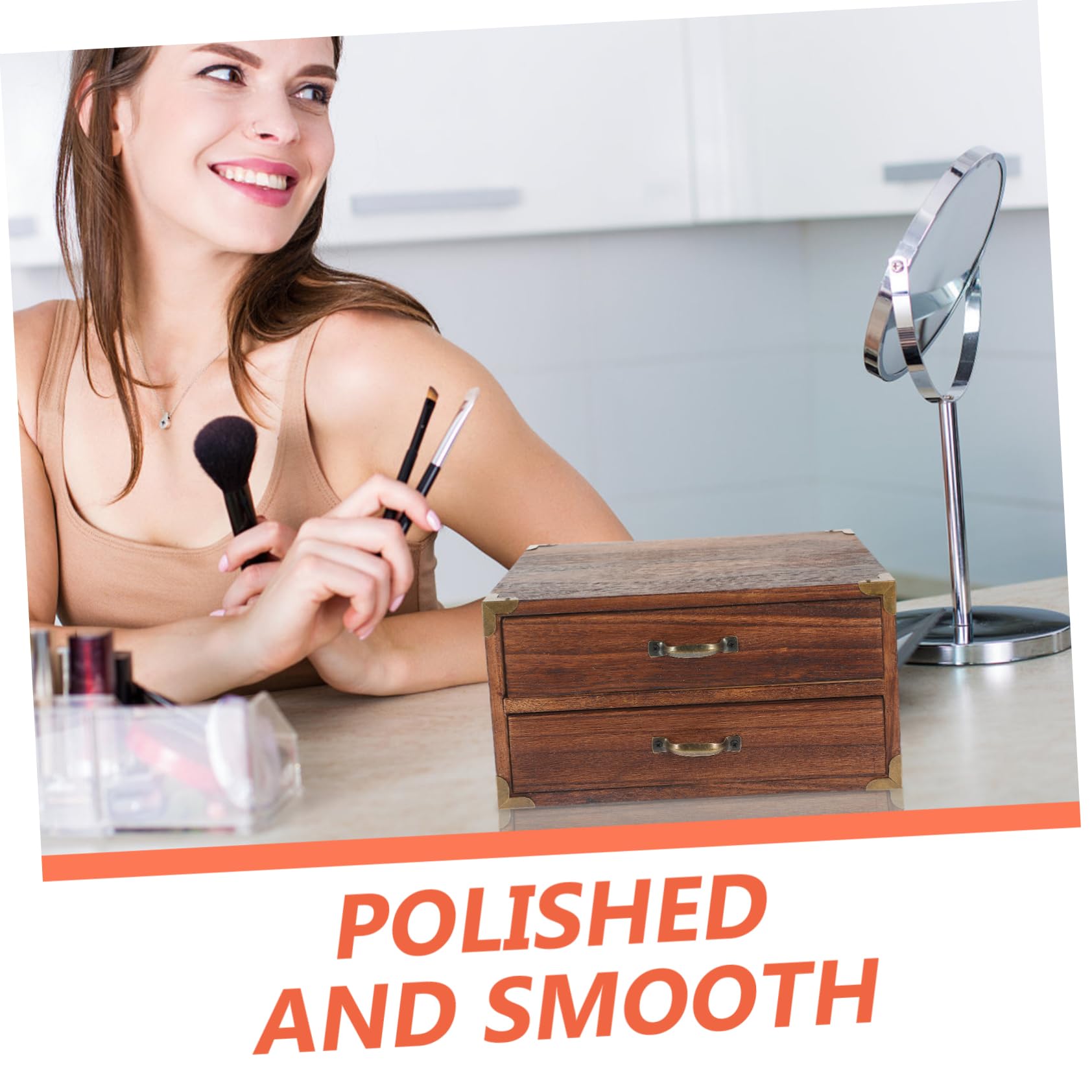 Scatola portaoggetti da scrivania in legno, elegante organizer con cassetti per ufficio o casa, perfetta per oggetti artigianali, piccoli oggetti e decorazioni rustiche