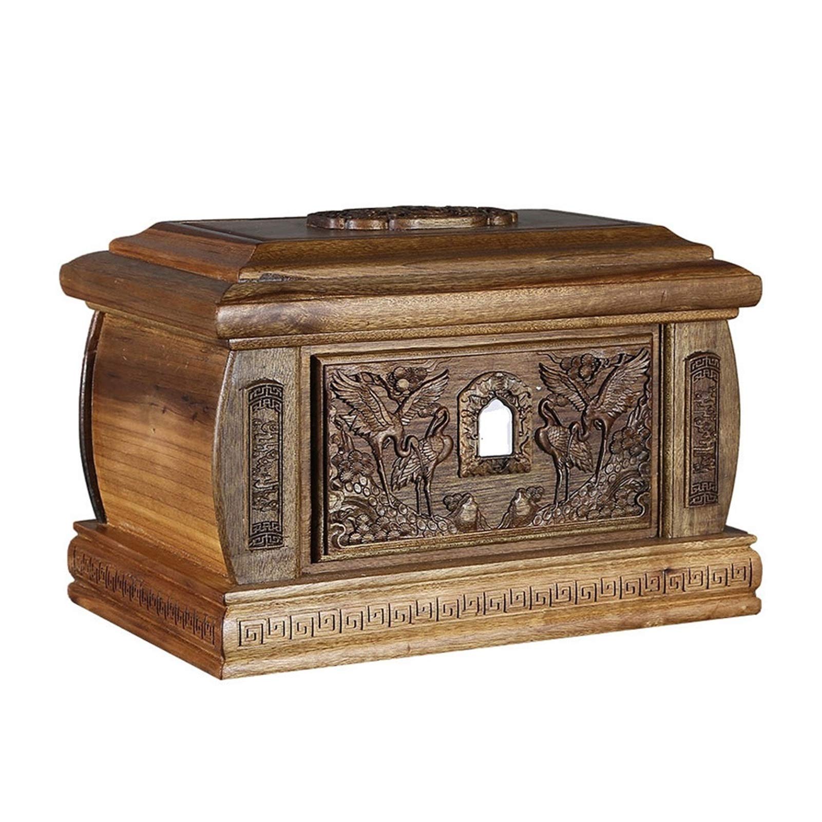 De Houten Urn - Grote urn Modern Rechthoek Gerookt Iepen