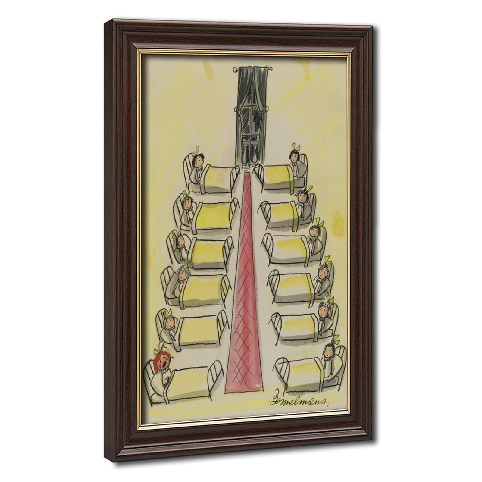 WCYB Bedtime by Ludwig Bemelmans – klasyczna sztuka książki dla dzieci, vintage opowieść na dobranoc druki wydruki plakaty płótno dekoracyjne obrazy ścienne do biura Hangab