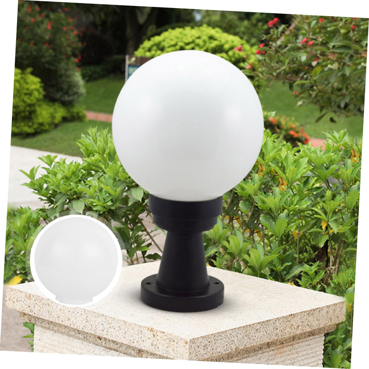 Garneck Paralume Sferico in Acrilico 12 Pollici per Esterni Copertura Antiurto per Lampioni e Applique da Parete Protezione Lampadina Patio