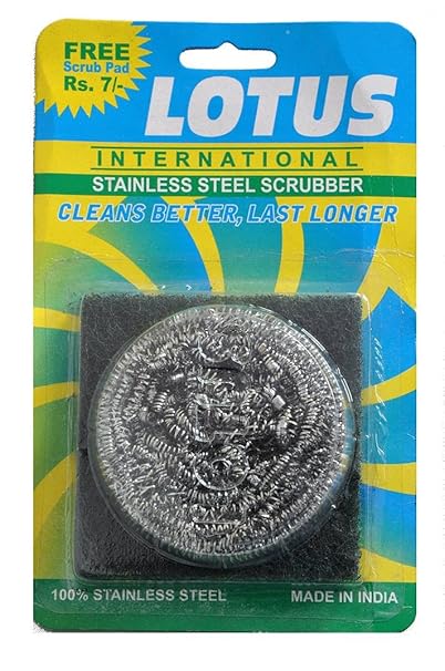 Lotus Multipurpose Scrubber with Scrub Pad (Grey, Pack of 20)