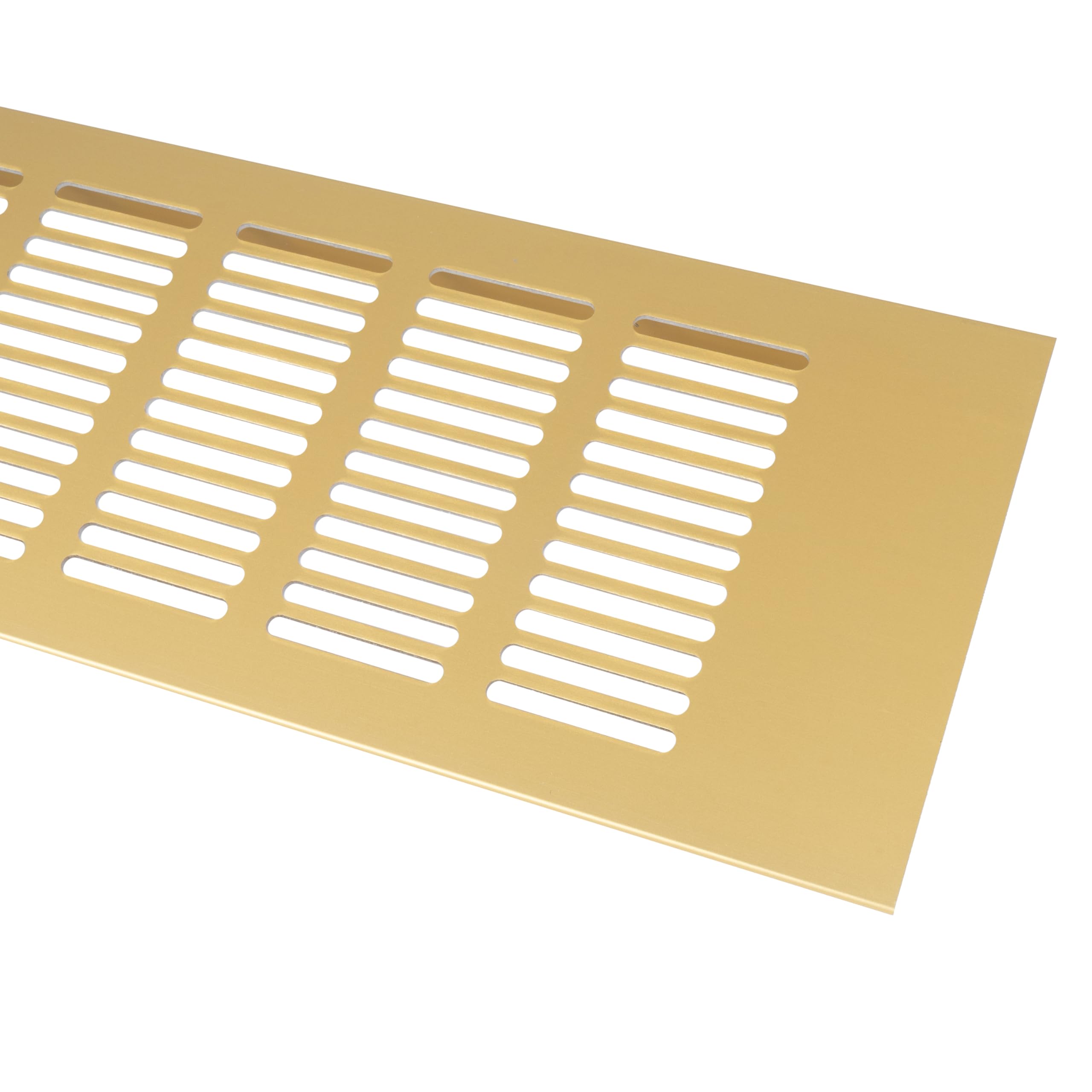 Repa Market Rejilla de ventilación de diseño dorada 400 x 100 mm (tamaño del marco) - Cubierta decorativa de aluminio para ventilación de armario, puerta, suelo - Elegante rejilla de ventilación de