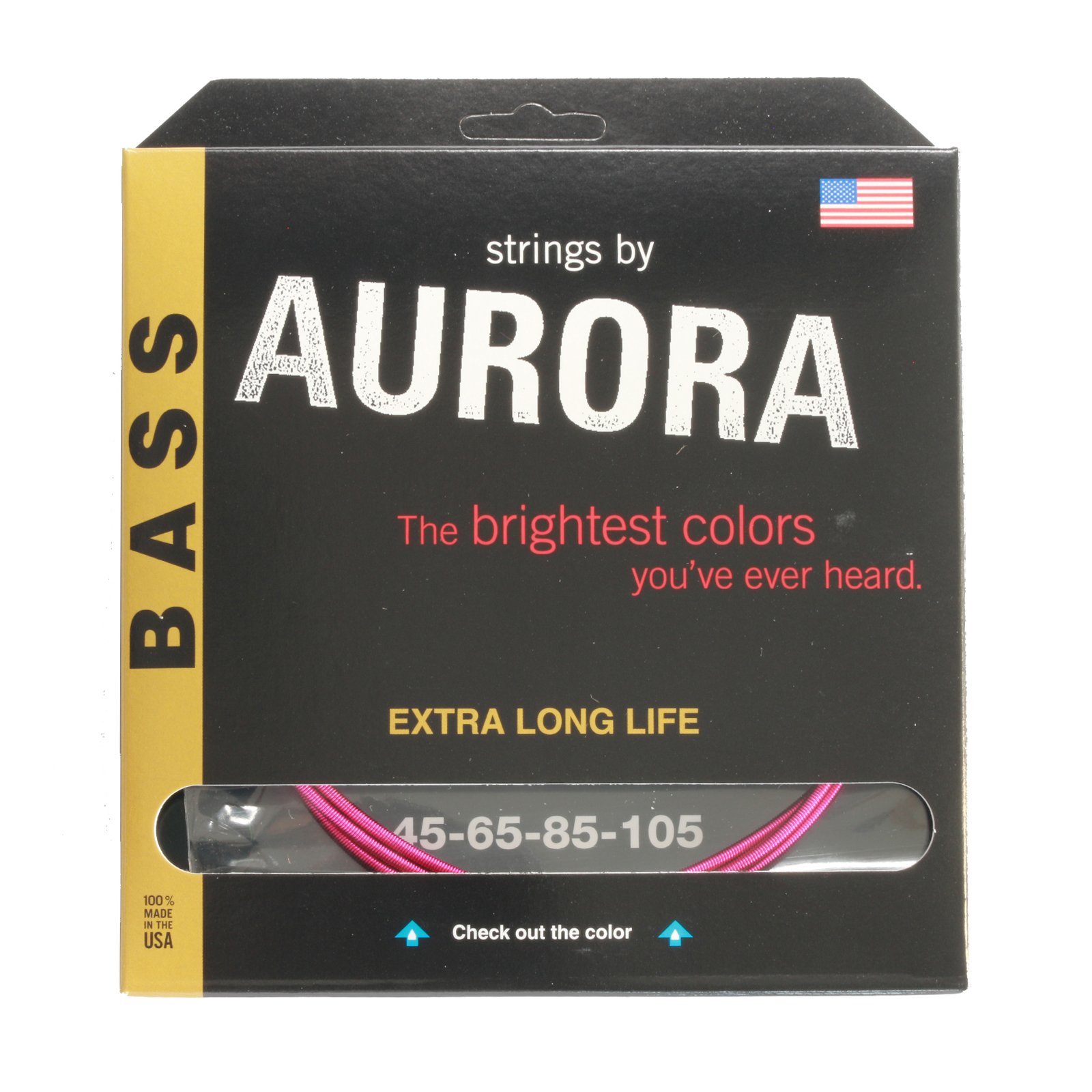 Aurora i. chem45–105 Chameleon UV-Glow Bass-Gitarre Saiten, Pink, 45–105