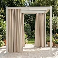 ROOM99 Tenda da esterno con nastro arricciato, 155 x 220 cm