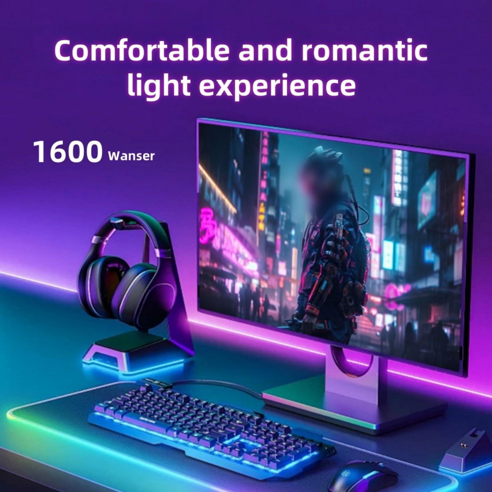 Striscia LED USB per TV con luci LED per Streaming, Luce di Sfondo Colorata con Computer, Suono Sincronizzato e Atmosfera Luminosa sullo Stesso Schermo (DC12V, 24 Pollici)