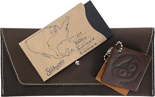 Miniatura 7 de Hide & Drink, Bolsa larga de utilidad hecha a mano de cuero de grano completo, elegante cartera para llevar y almacenar efectivo, monedas, tarjetas,