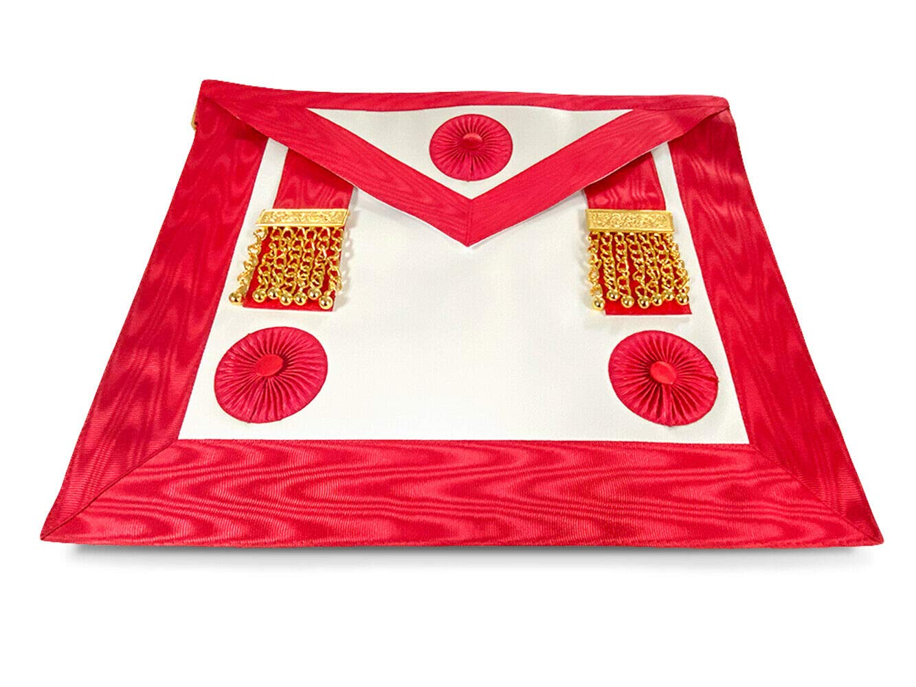 THE MASONIC COLLECTION ASSR Tablier de maçon avec pompons Motif Scottish Rite Master, Cuir synthétique., Taille unique