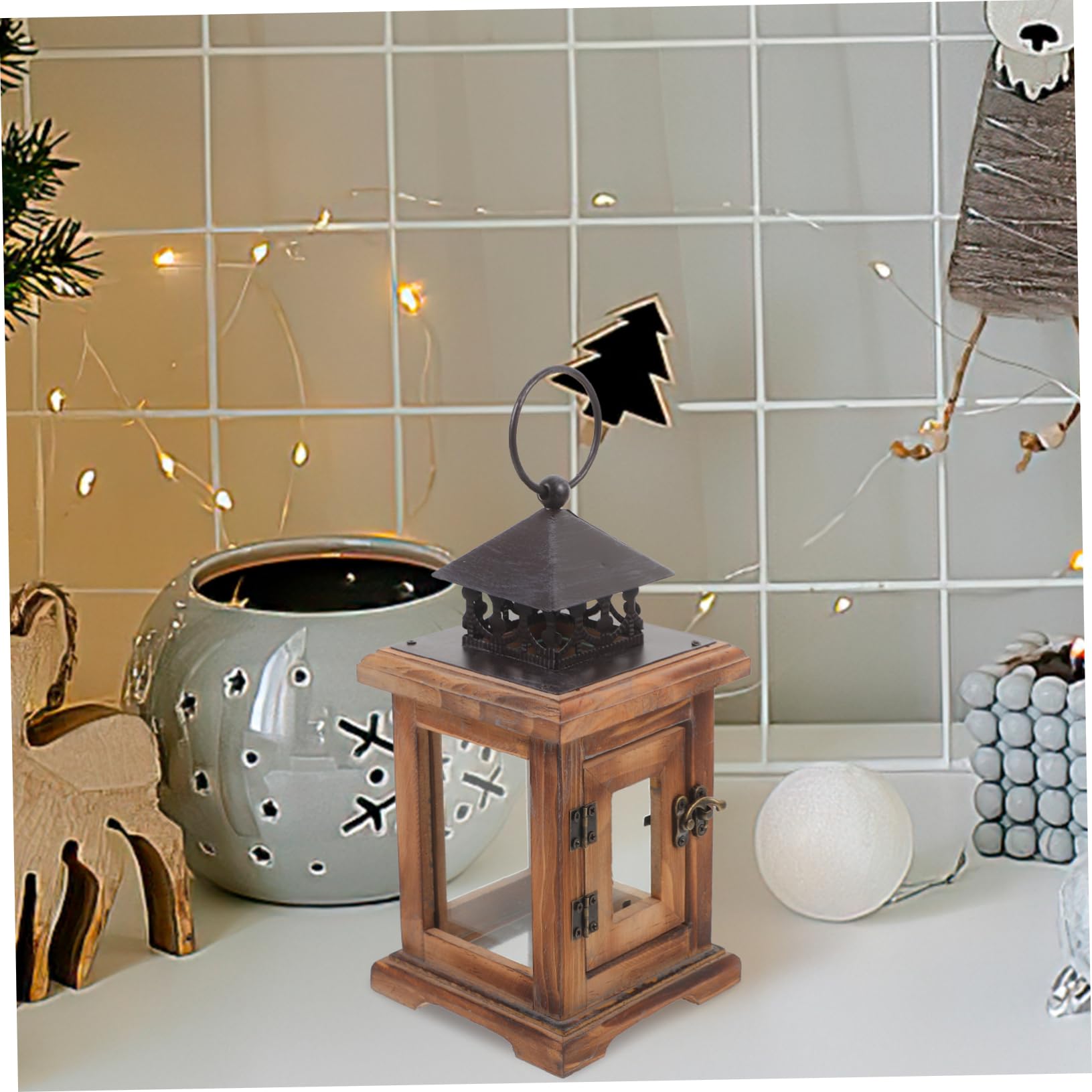 MAGICLULU Stabkerzenhalter Vintage Eisen und Glas Rustikale Kerzenlaterne mit Vielseitigem Design für Hochzeitsdeko und Stimmungsvolle Tischdekoration