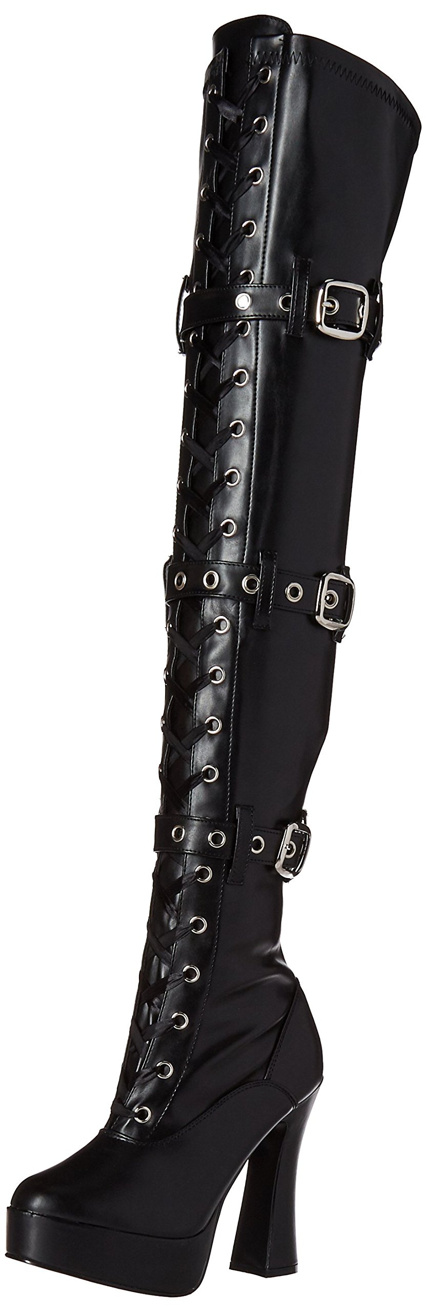 Pleaser ELECTRA-3028 Blk STR Faux Leather UK