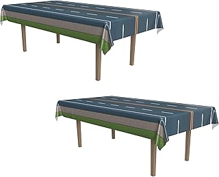 Beistle Plastic Rectangular Road Table Covers 2 Piece Construction Birthday Party Supplies Racing Tableware