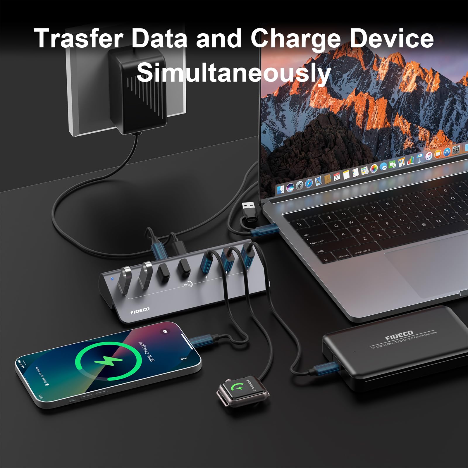 LogiLink UA0224 USB 2.0 Hub 4-poorts 1x snellader met Smart IC