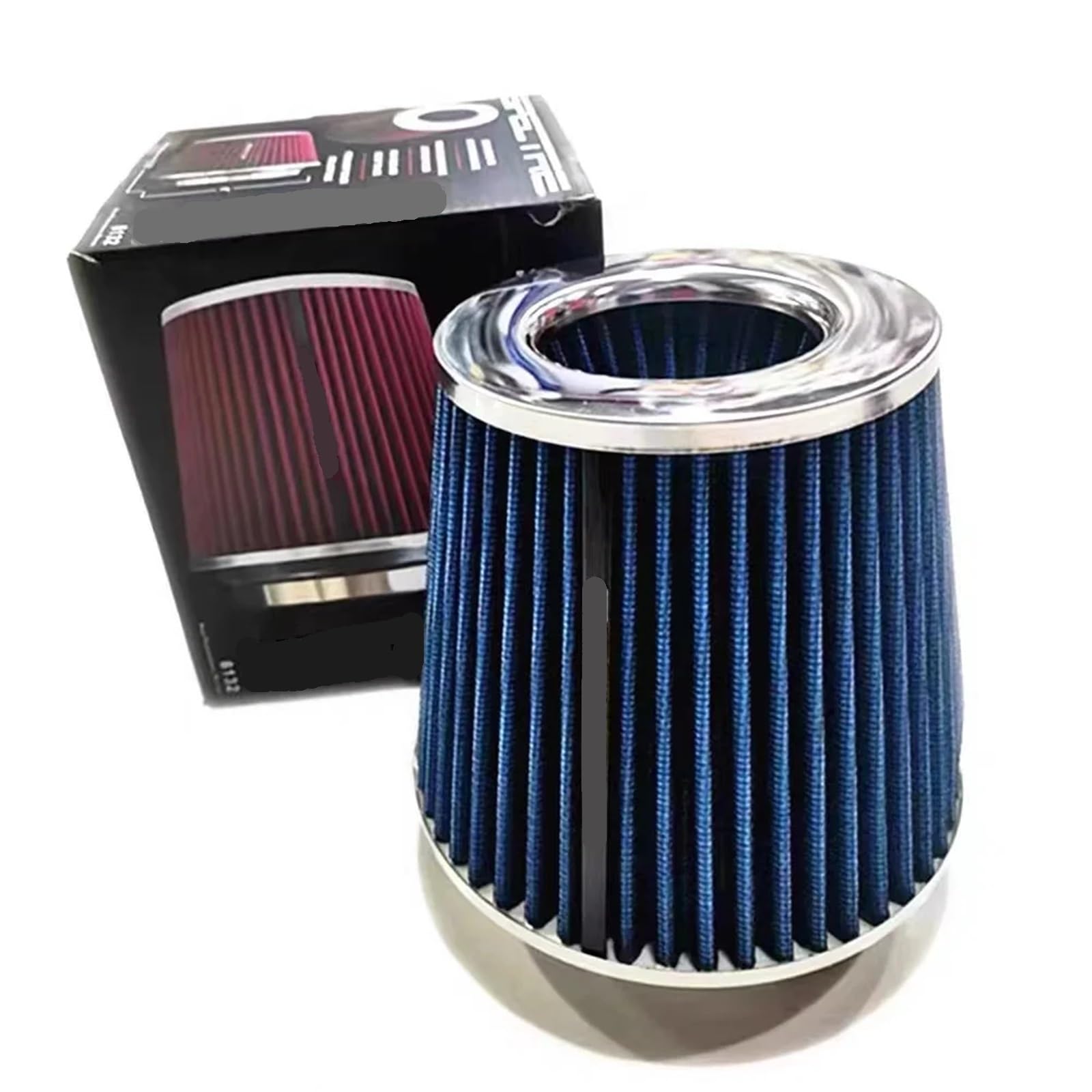Odpowietrznik wlotu powietrza Filtr powietrza dolotowego, filtr wlotowy, sportowy, stożek, zestaw dolotowy, części uniwersalne 76/89/101MM(Long blue)
