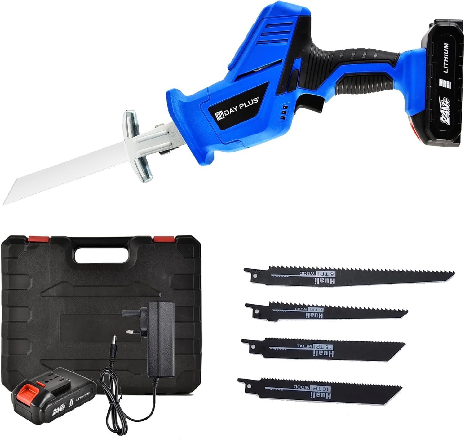 Battery Powered Sawzall, 21V Cordless Reciprocating Saw with Battery 1