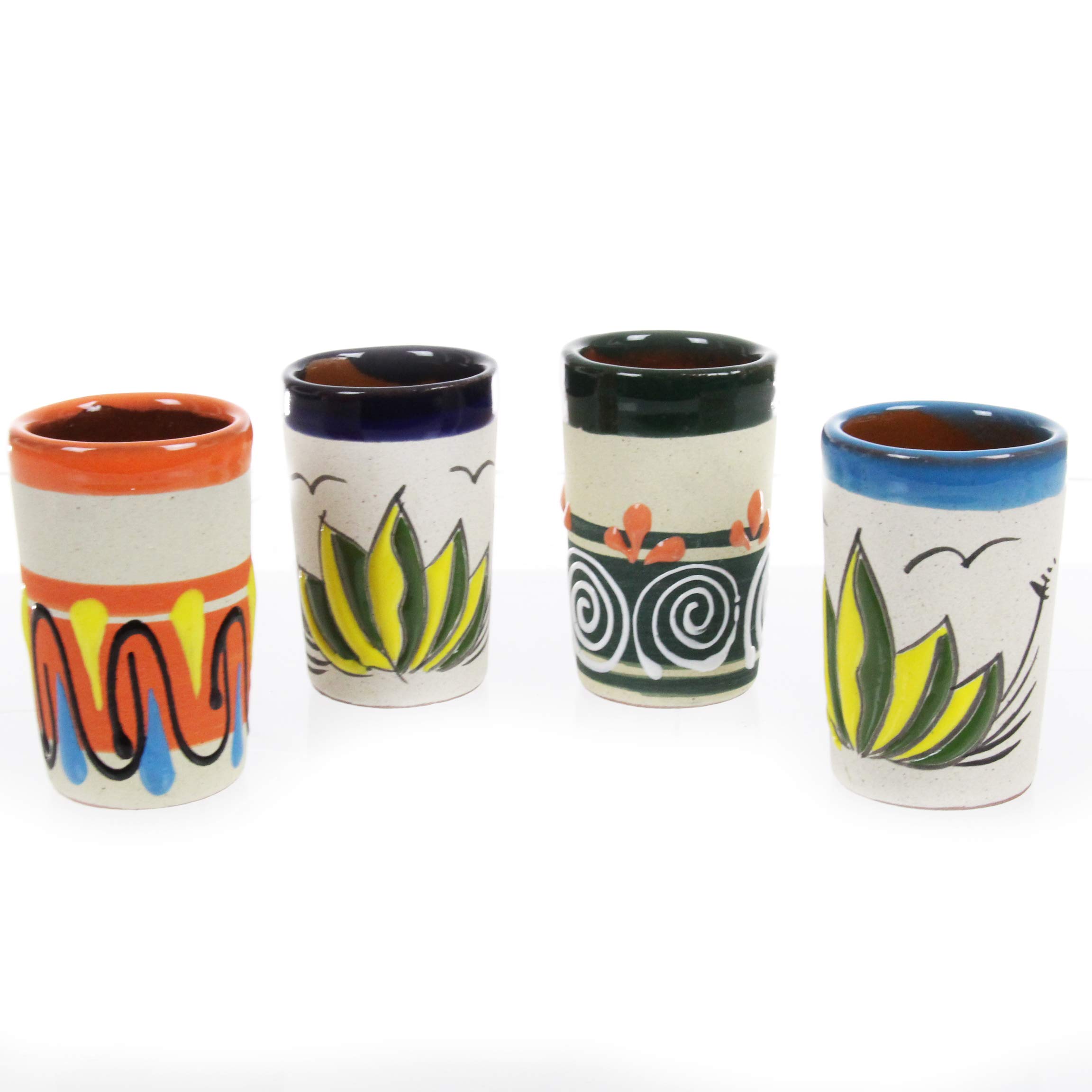 Buy Shot Glass Tequilero Mescalero 4 Piece Traditional Barro Colorful