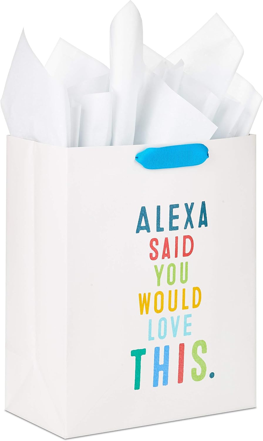 Hallmark 13" Large (Alexa Said You Would Love This) Bag with Tissue Paper, Birthdays, Christmas, Teachers, Holidays (0005WDB1170)