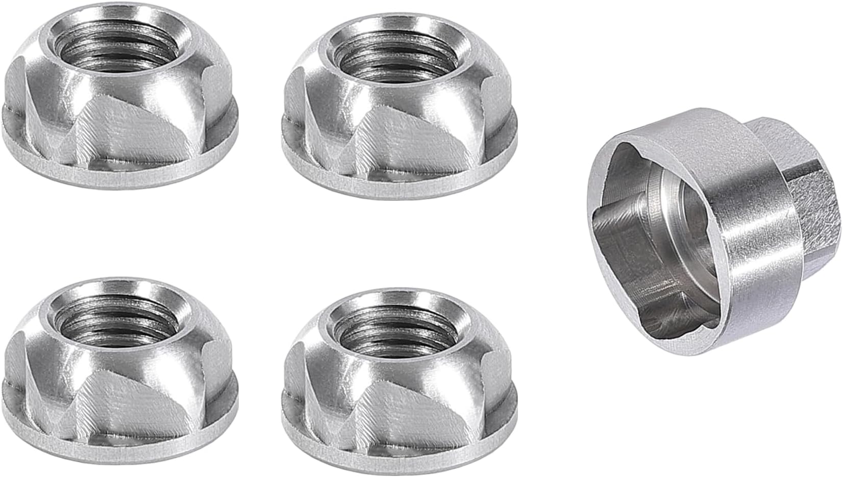 M16 P2.0 304 Stainless Steel Anti-Theft Locking Nuts Security Hardware Kit for Mountain Bike Awning Car Accessories for Styling Light Bar Safety,(4 Lock+ 1 Key)