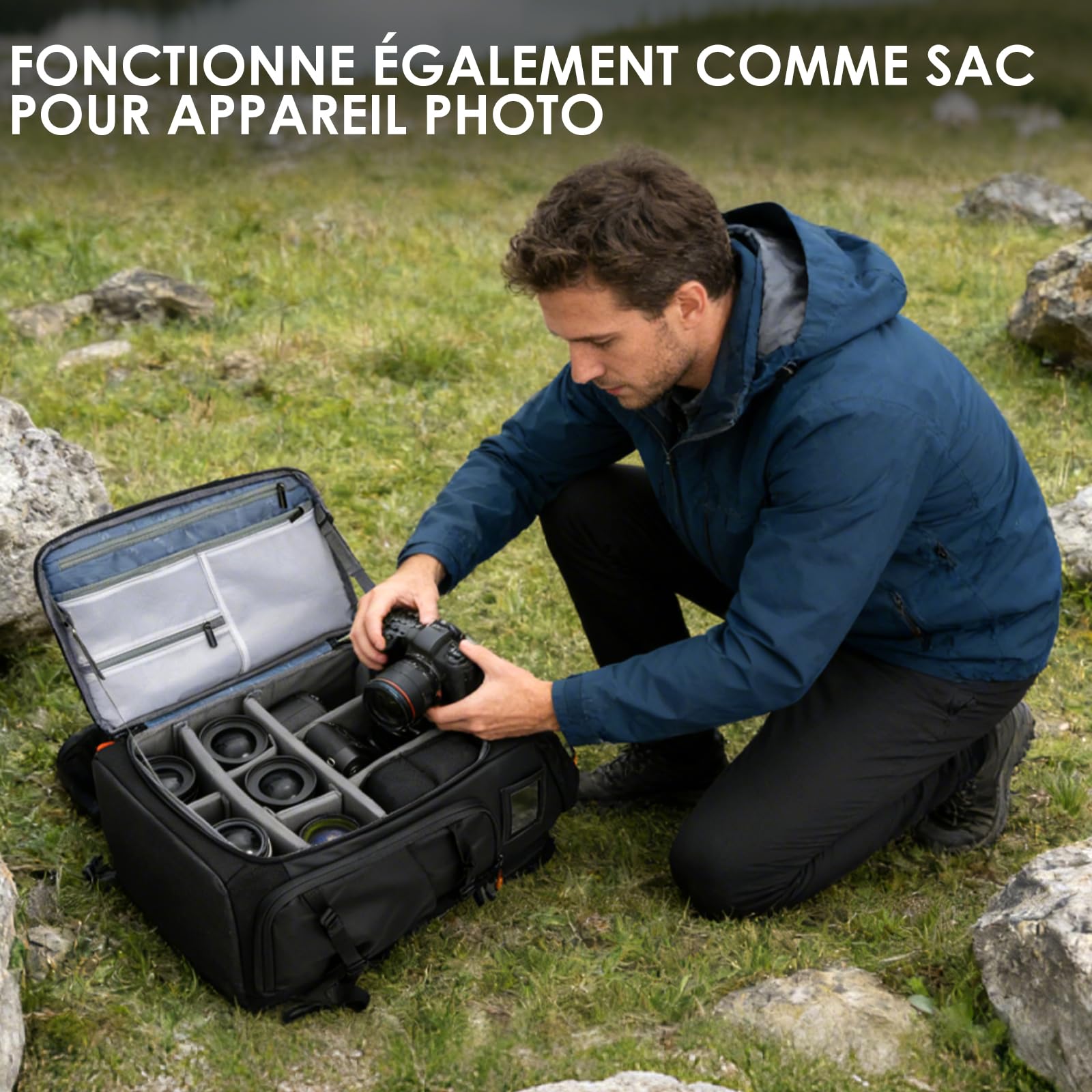 TARION Flightpro FPV Sac à dos pour drones : sac à dos étanche professionnel pour FPV Racing Quadcopter Lunettes FPV Télécommande DJI Accessoires