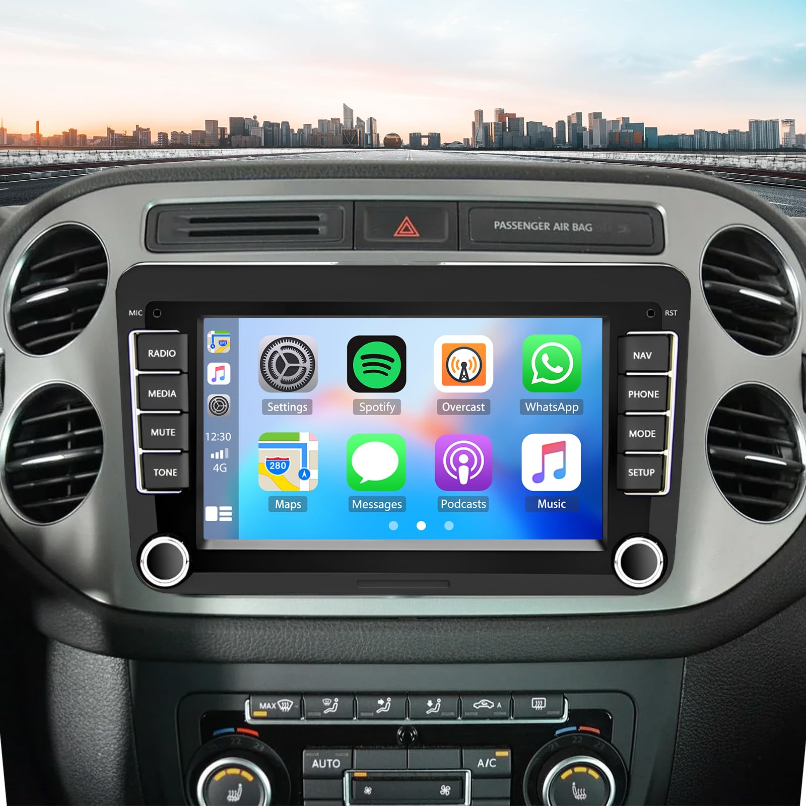 2+32G Android 13 Autoradio per VW Tiguan 2009-2015 2016 2017 con Carplay Android Auto, 7 pollici Touchscreen Lettore Ricevitore Multimediale Digitale con Bluetooth WiFi FM navigazione GPS