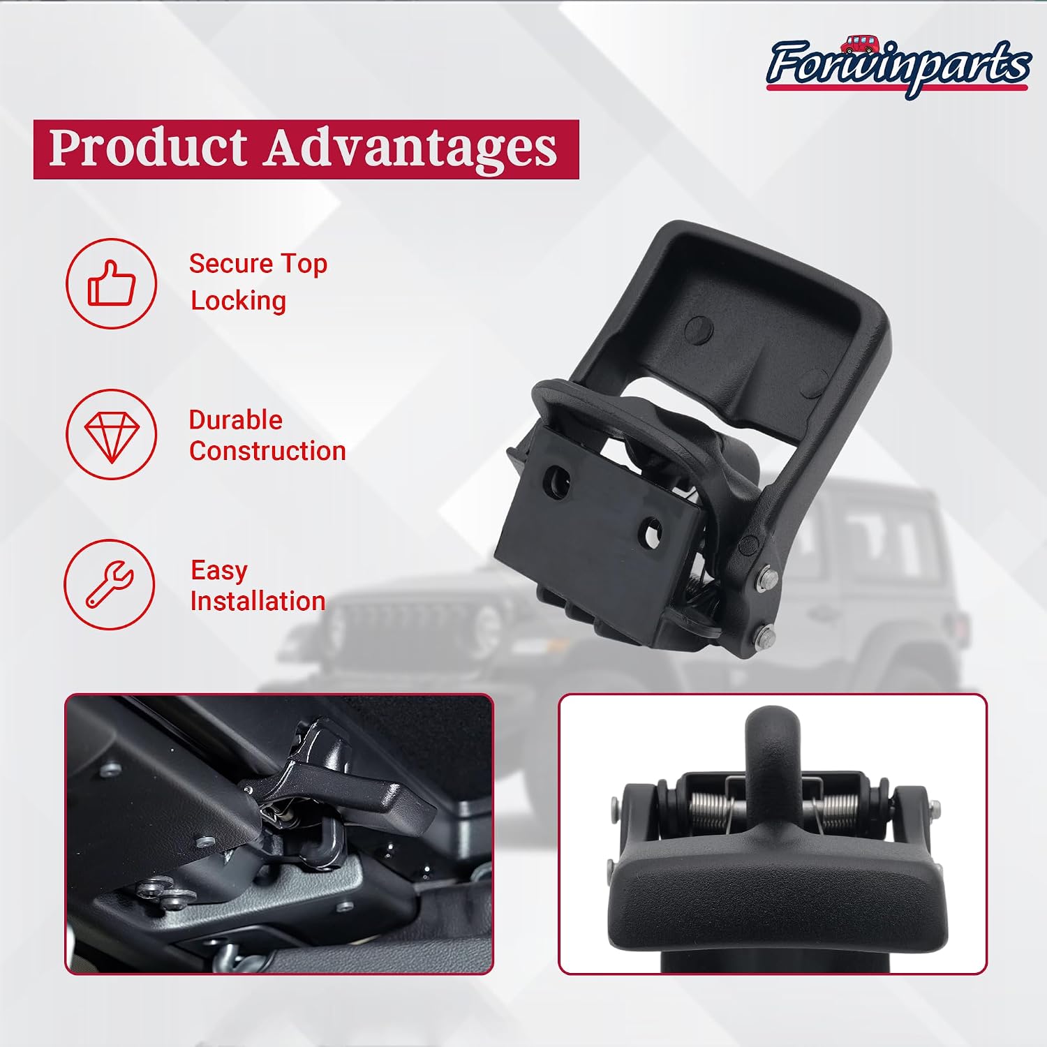 Forwinparts 68391566AB Folding Top Latch for Jeep Wrangler JL Gladiator