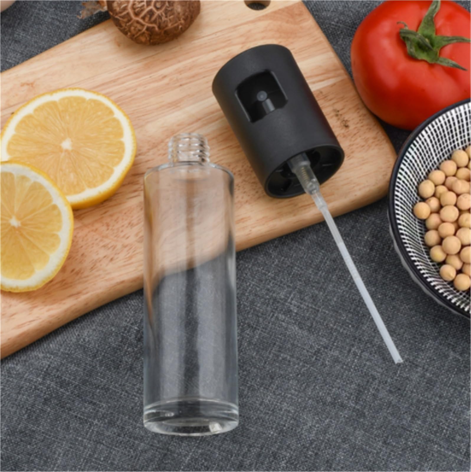 Ölsprüher Für Speiseöl Haushaltsglaspresse Typ Olivenöl Sprühflasche For Luftfritteuse Braten Grillen Grillen Küche(Black)