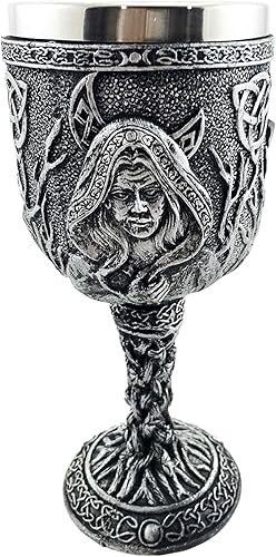 Miniatura 5 de Triple Diosa Maiden Madre Crone Pagan Brujería Vino Bebida Copa Cáliz Figura