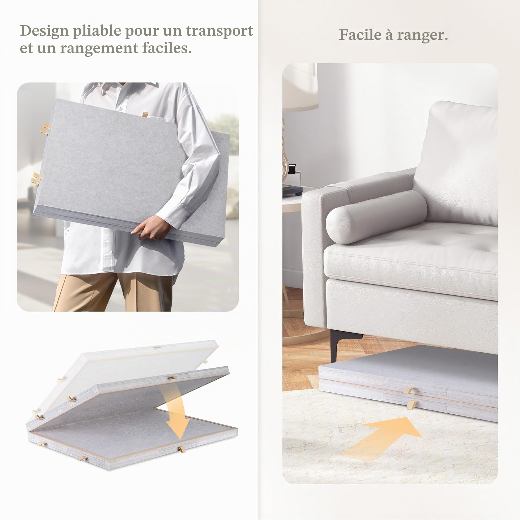 Lavievert Planche de puzzle pliable avec couverture, plateau de puzzle en feutre léger avec 10 tiroirs colorés pour adultes, accessoires de puzzle portable, jusqu'à 2 000 pièces