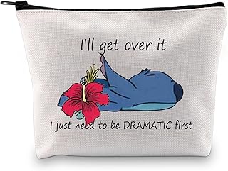 Cartoon Lover Gift Hawaiian Zipper Pouch I'll Get Over It I Just Need to Be Dramatic First Funny Makeup Bag for Fans (to Be Dramatic First Bag CA)