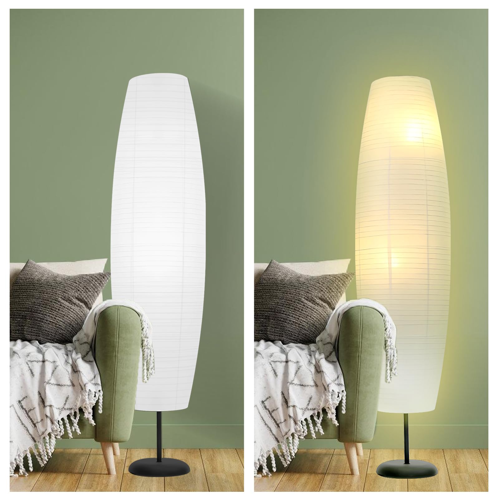 Lámpara de pie de papel de 110 cm, pantalla de lámpara: estilo nórdico, cubierta de luz, pantalla de papel, reemplazo de pantalla, pantalla de pie, repuesto para sala de estar, dormitorio